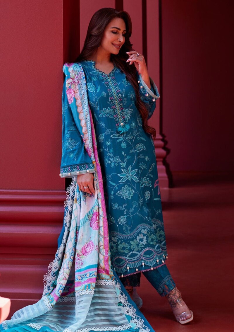 product Farah Talib Aziz Suay Moana Teal Fta-03 Lawn Collection 24