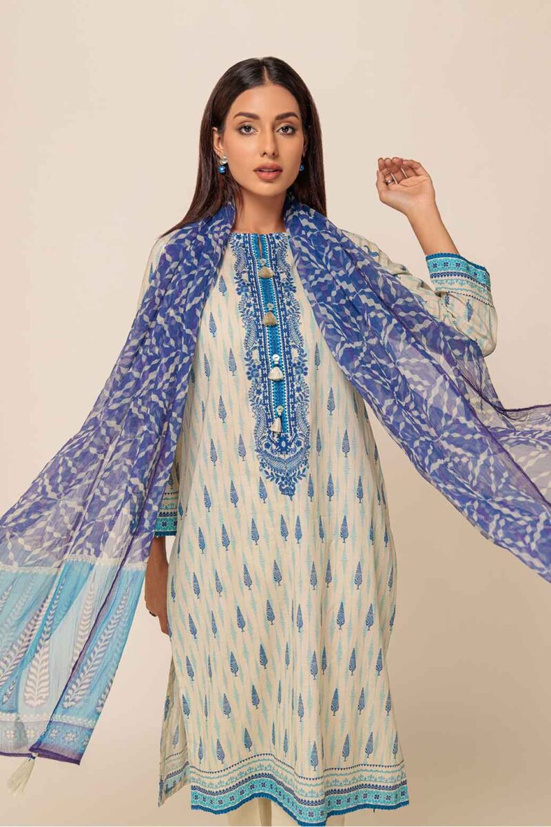 Bonanza Satrangi Blue Trees 3 Pc 2s24p3p163 Summer Collection 24