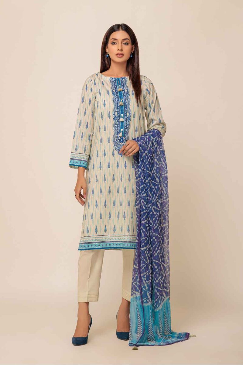 Bonanza Satrangi Blue Trees 3 Pc 2s24p3p163 Summer Collection 24