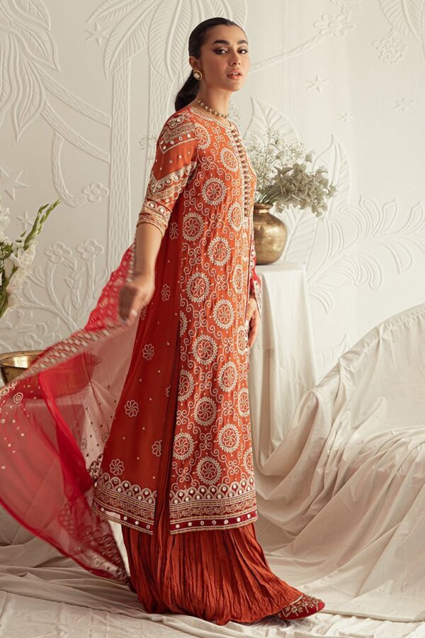 Cross Stitch Crimson Ruby 4Pc Chiffon Embroidered Suit