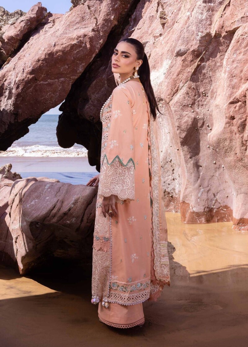 product Akbas Aslam Embroidered Lawn Sweet Pea 3 Piece Suit Cultural Outfit 2024