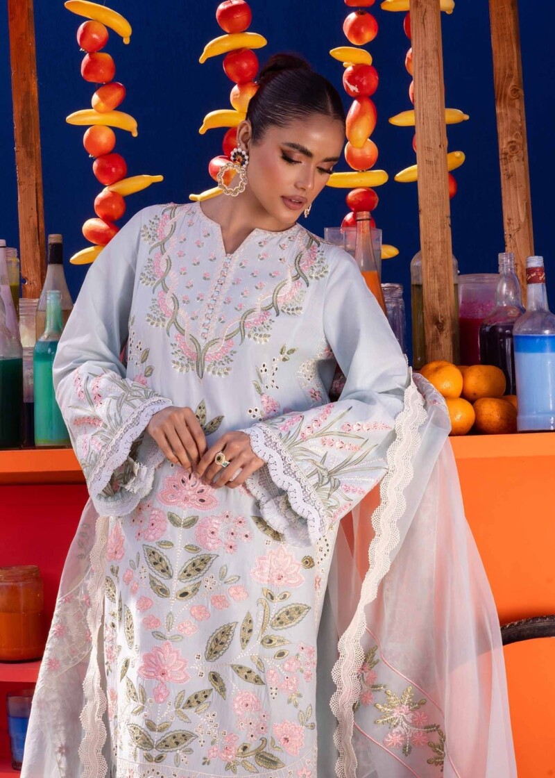 product Akbas Aslam Embroidered Lawn Begonia 3 Piece Suit Cultural Outfit 2024