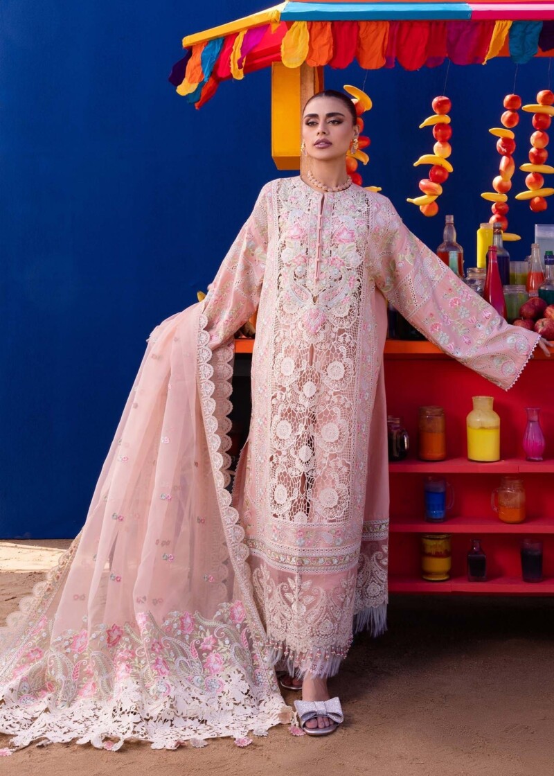 product Akbas Aslam Embroidered Lawn Camellia 3 Piece Suit Cultural Outfit 2024