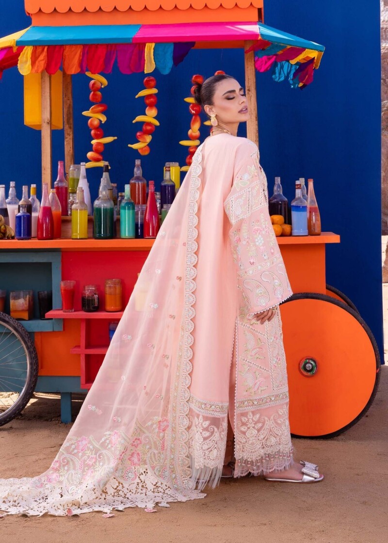 product Akbas Aslam Embroidered Lawn Camellia 3 Piece Suit Cultural Outfit 2024