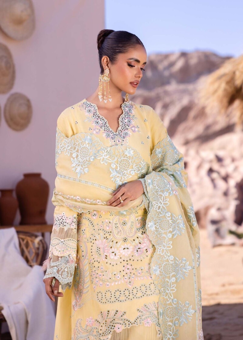 product Akbas Aslam Embroidered Lawn Dahlia 3 Piece Suit Cultural Outfit 2024