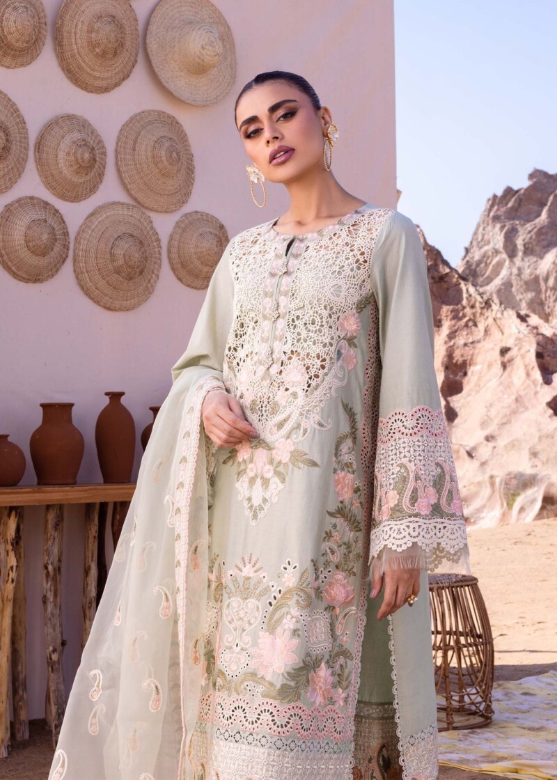 product Akbas Aslam Embroidered Lawn Alberta 3 Piece Suit Cultural Outfit 2024