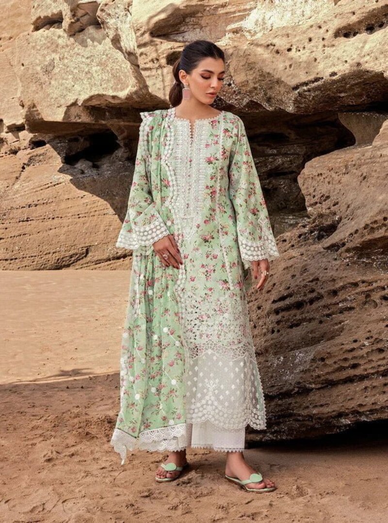 Zainab Chottani D-09a Esme Embroidered Chikankari Lawn 3pc Suit Collection 2024