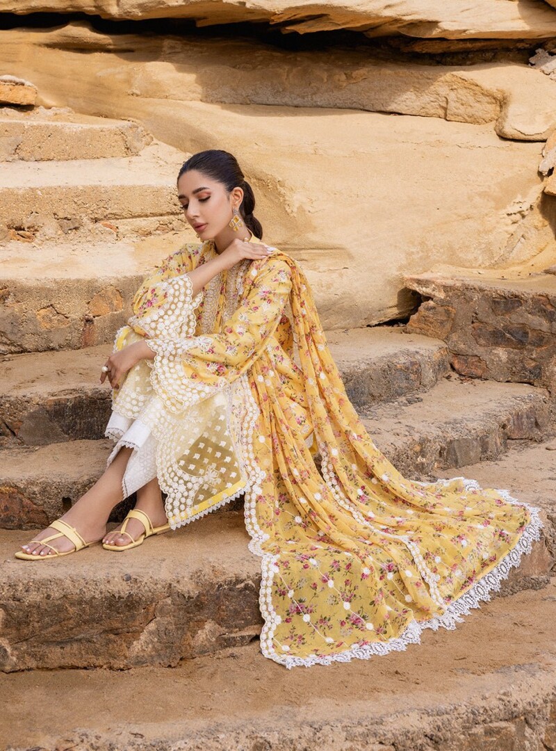 product Zainab Chotani Embroidered Chikankari Lawn Esme 3 Piece Suit Cultural Outfit 2024