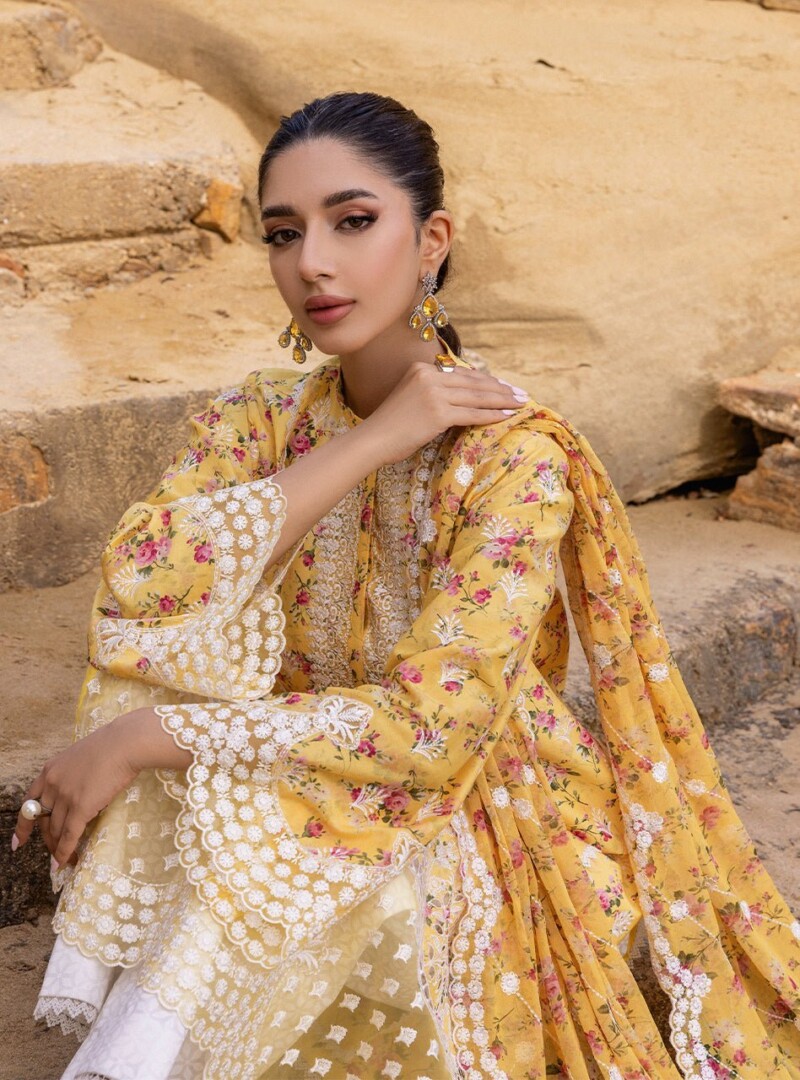 product Zainab Chotani Embroidered Chikankari Lawn Esme 3 Piece Suit Cultural Outfit 2024