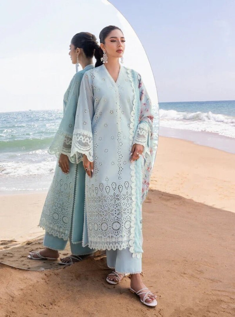 Zainab Chottani D-02b Nora Embroidered Chikankari Lawn 3pc Suit Collection 2024