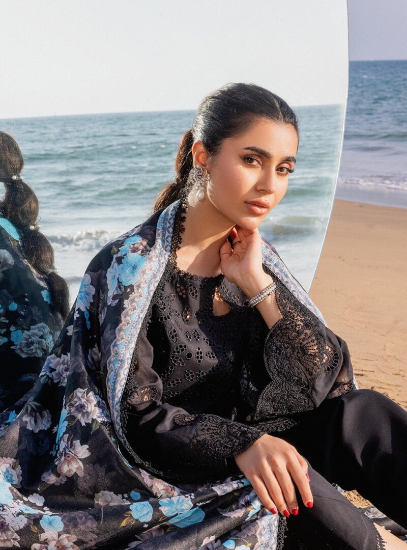 product Zainab Chotani Embroidered Chikankari Lawn Kanza 3 Piece Suit Cultural Outfit 2024