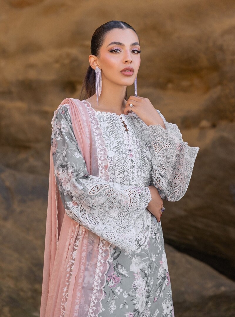 product Zainab Chotani Embroidered Chikankari Lawn Lana 3 Piece Suit Cultural Outfit 2024