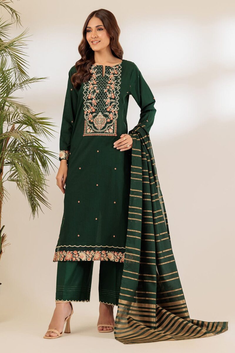 Bonanza Satrangi Green Cambric 3 Piece Ss1243p21 Festive Pret 2024