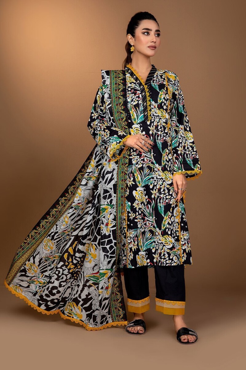 product Safwa Fine Ics-26 Printed Doria Lawn 3pc Suit Collection 2024