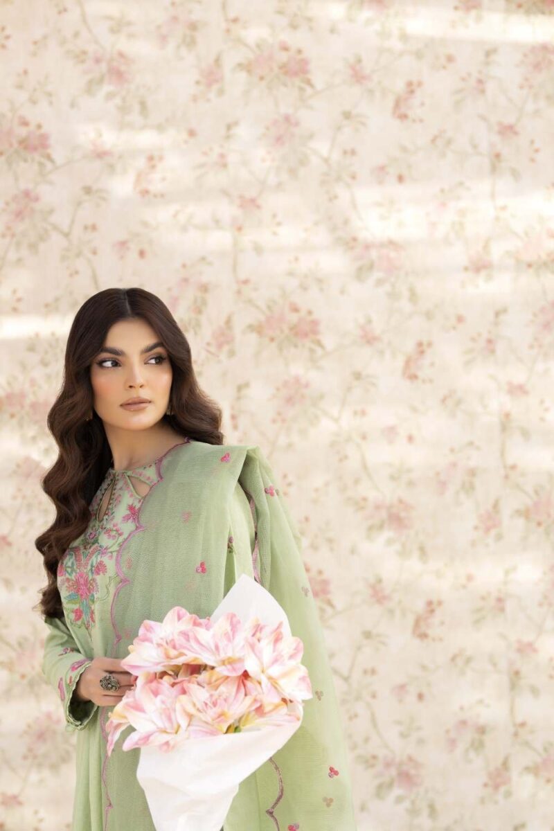 La Rosaa Spring Lss-24-02 Green Spring Summer Embroidered Lawn Stitched Collection 2024