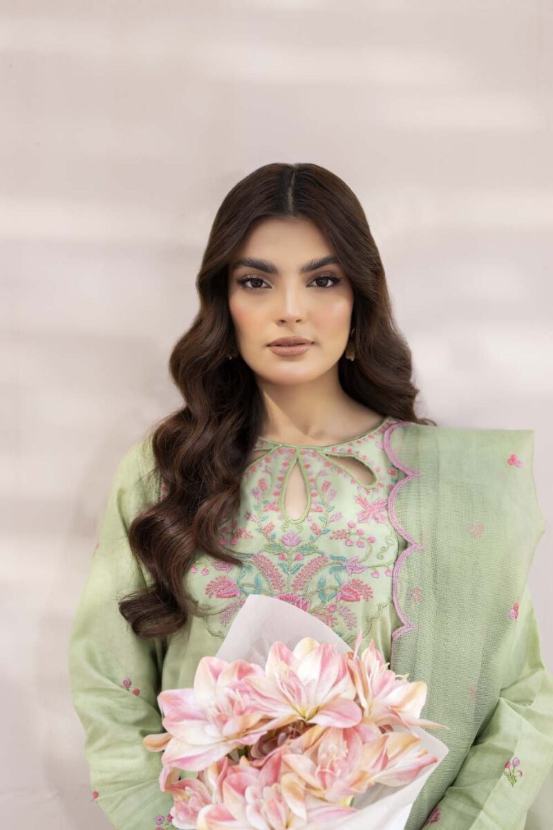 La Rosaa Spring Lss-24-02 Green Spring Summer Embroidered Lawn Stitched Collection 2024