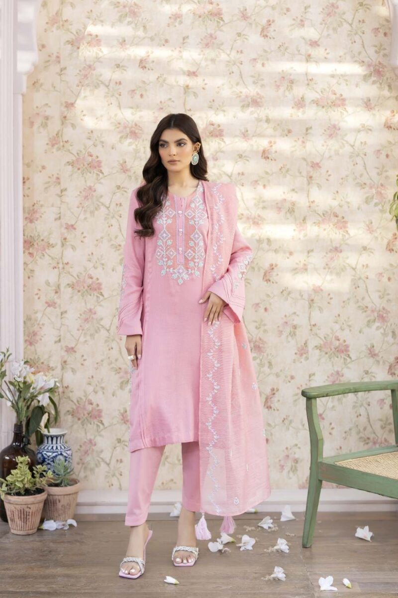 La Rosaa Spring Lss-24-05 Pink Spring Summer Embroidered Lawn Stitched Collection 2024