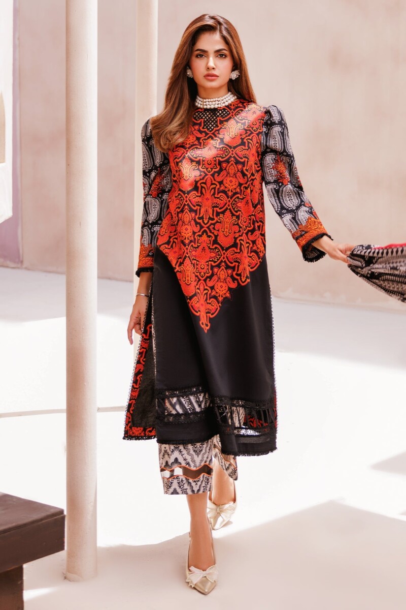 product Charizma 3 Pc Unstitched Printed Lawn Cp4 60 Black Collection 2024