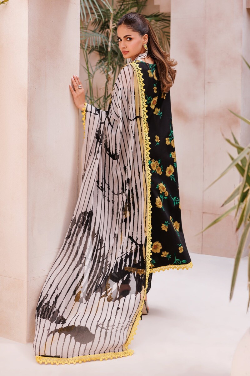 product Charizma 3 Pc Unstitched Printed Lawn Cp4 62 Black Collection 2024