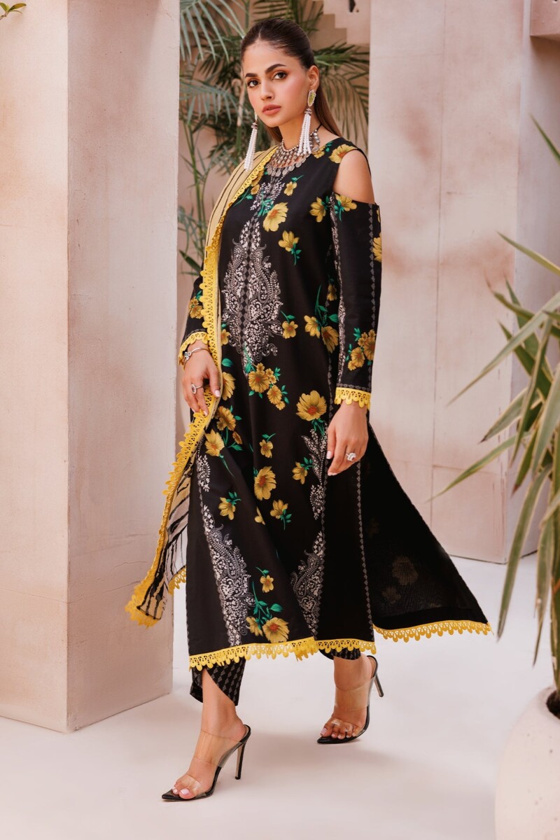 product Charizma 3 Pc Unstitched Printed Lawn Cp4 62 Black Collection 2024