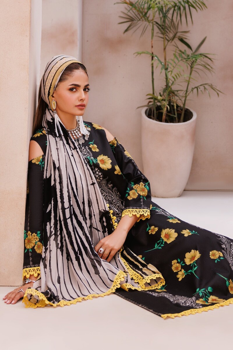 product Charizma 3 Pc Unstitched Printed Lawn Cp4 62 Black Collection 2024