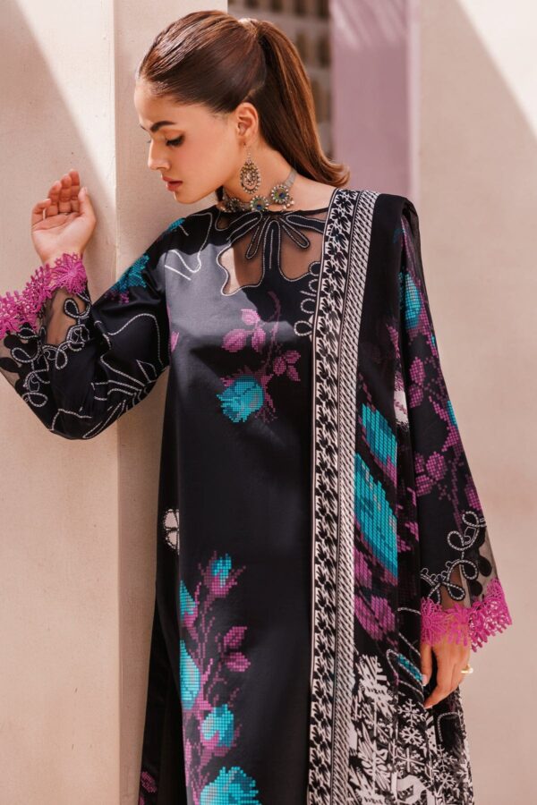 Charizma 3 Pc Unstitched Printed Lawn Cp4 63 Black Collection 2024