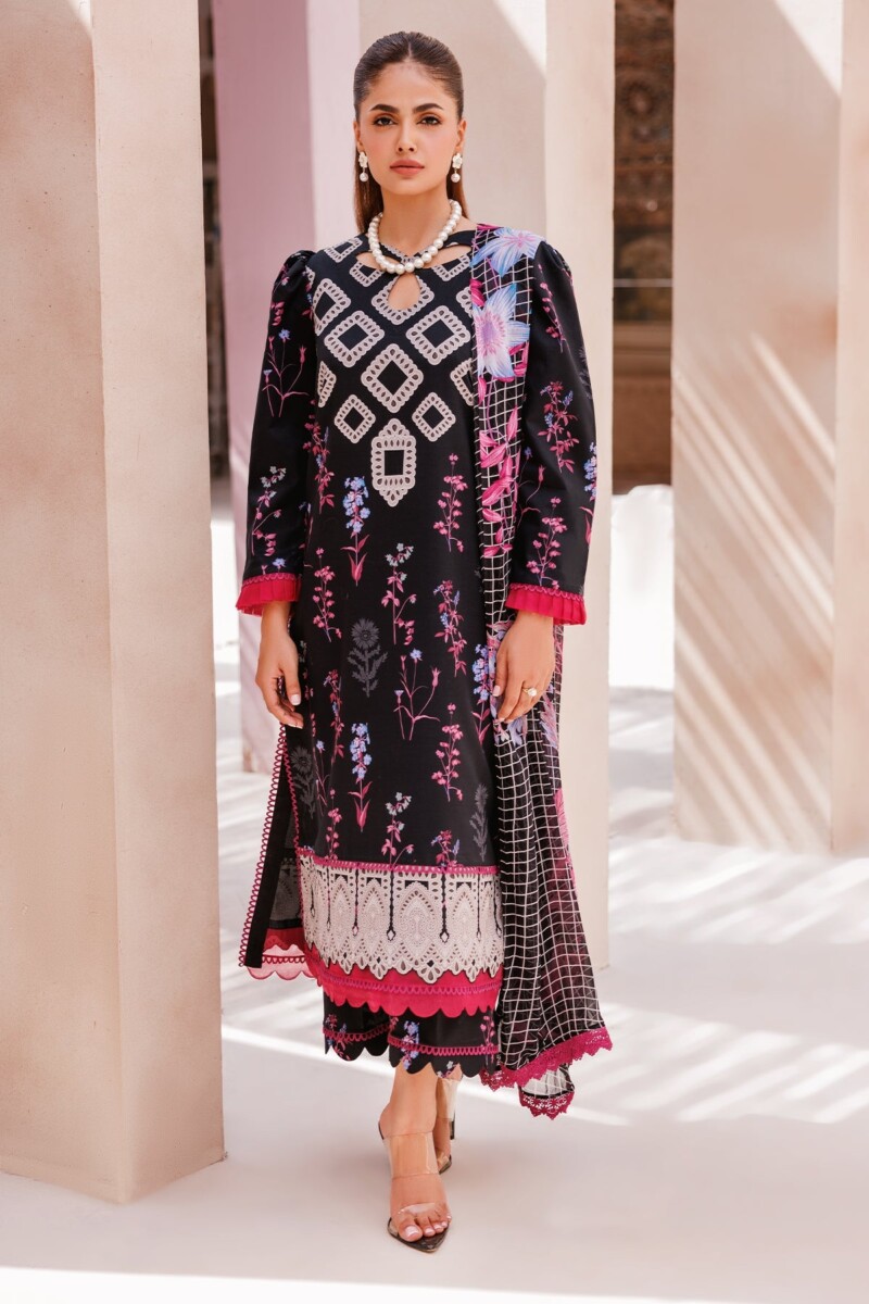 product Charizma 3 Pc Unstitched Printed Lawn Cp4 64 Black Collection 2024