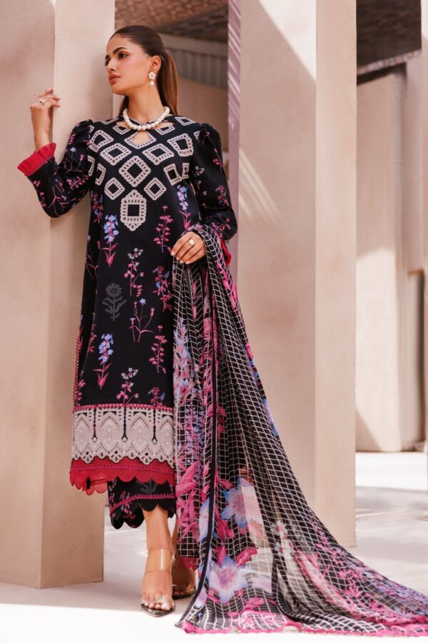 Charizma 3 Pc Unstitched Printed Lawn Cp4 64 Black Collection 2024