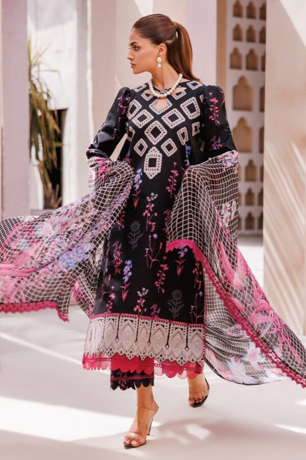 Charizma 3 Pc Unstitched Printed Lawn Cp4 64 Black Collection 2024