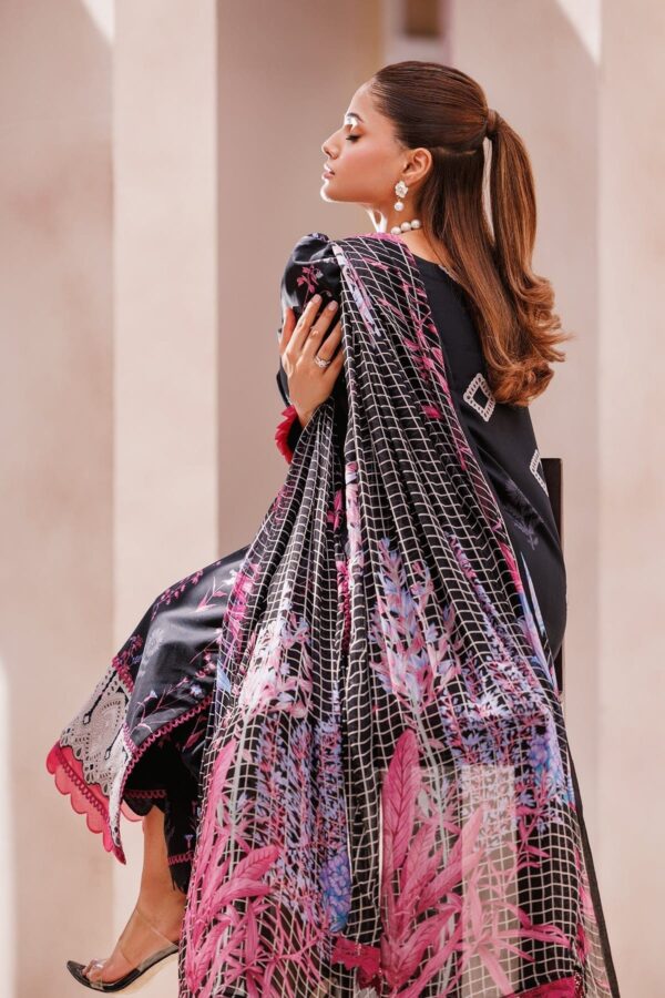 Charizma 3 Pc Unstitched Printed Lawn Cp4 64 Black Collection 2024