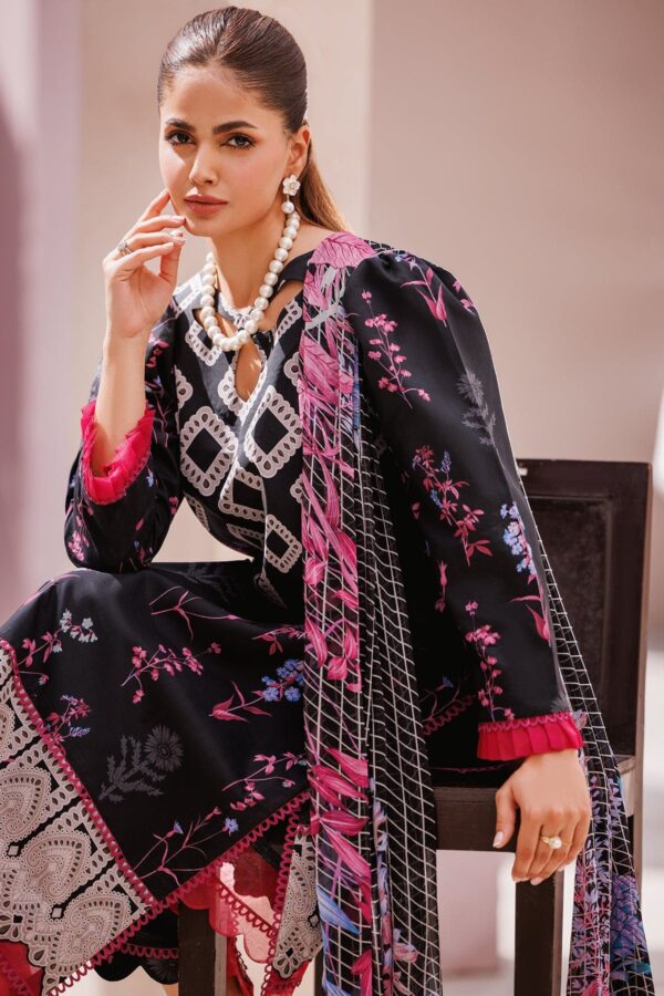 Charizma 3 Pc Unstitched Printed Lawn Cp4 64 Black Collection 2024