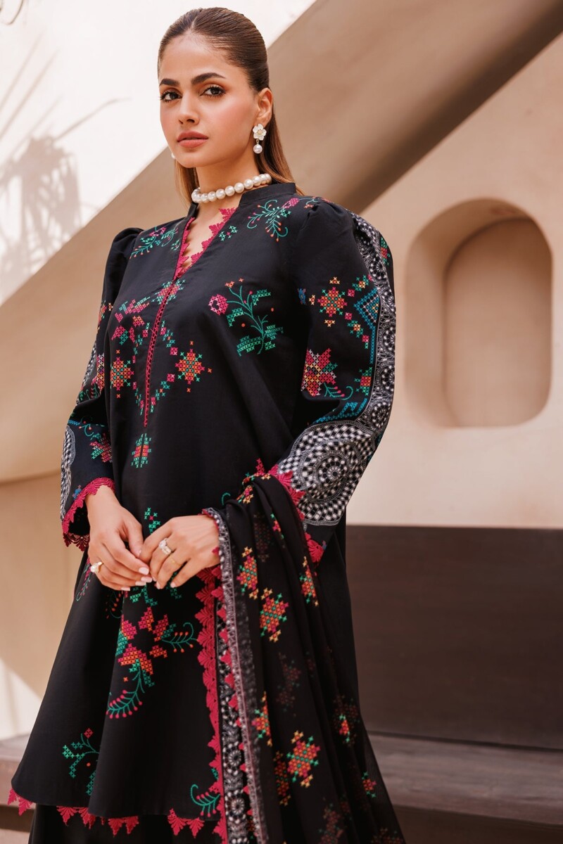 product Charizma 3 Pc Unstitched Printed Lawn Cp4 65 Black Collection 2024