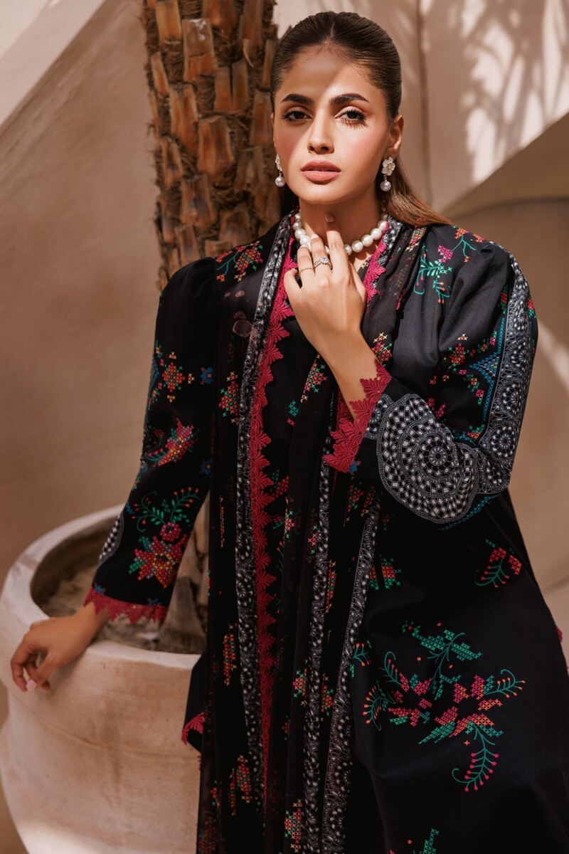 product Charizma 3 Pc Unstitched Printed Lawn Cp4 65 Black Collection 2024