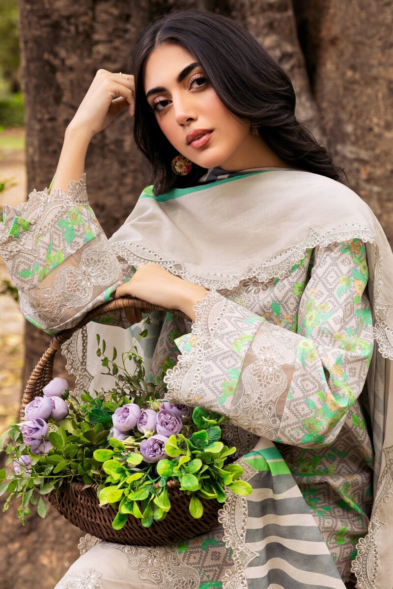 product Charizma 3 Pc Unstitched Embroidered Lawn Crn4 08 Range Vol 1 2024