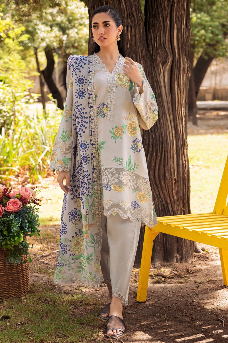 product Charizma 3 Pc Unstitched Embroidered Lawn Crn4 03 Range Vol 1 2024