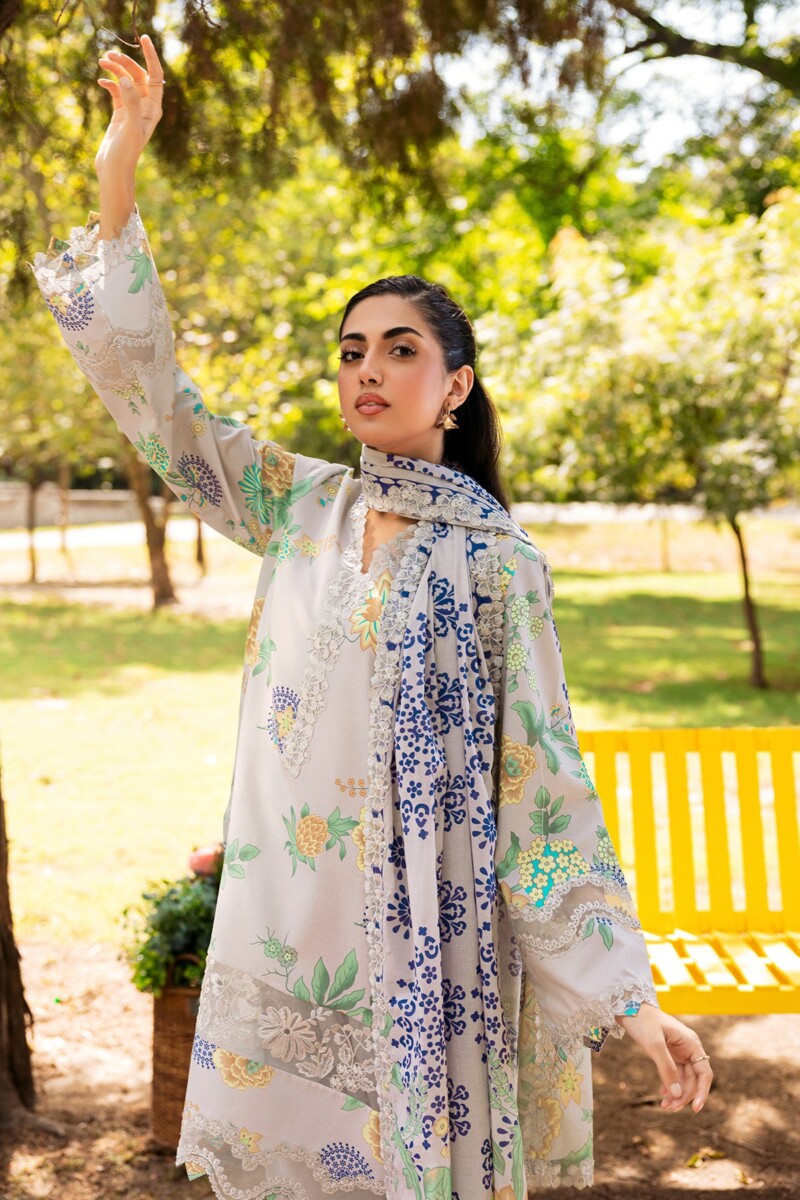 product Charizma 3 Pc Unstitched Embroidered Lawn Crn4 03 Range Vol 1 2024