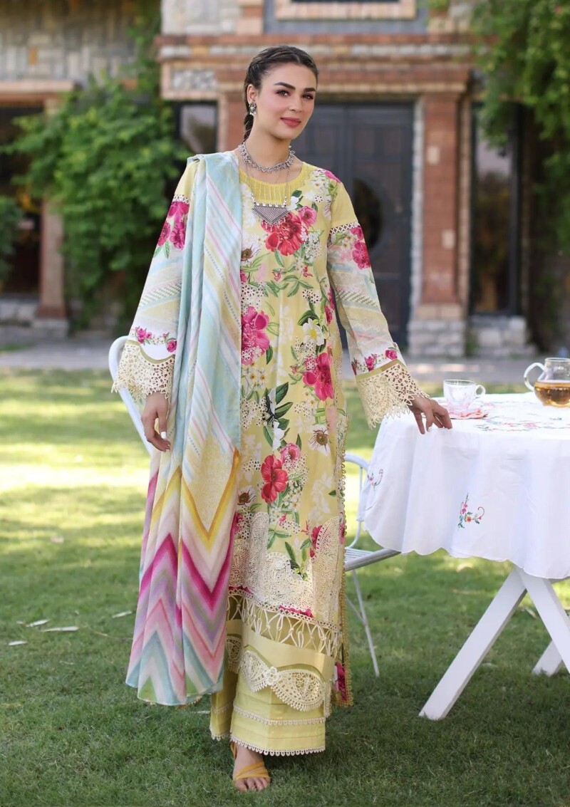 product Elaf Eck-06a Sunshine Bouquet Print Chikankari 2024