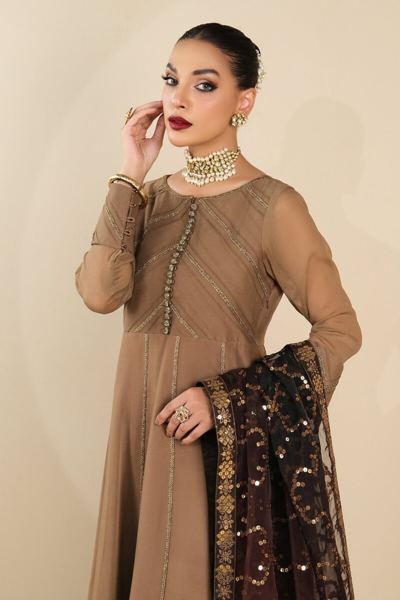 product Alizeh Rose Beige Dress 3 Piece Rtw1017 Ready To Wear