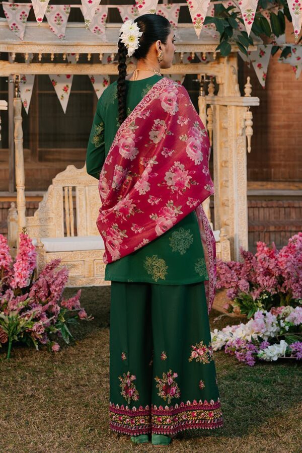 Cross Stitch Opulent Green 3 Piece Embroidered Jacquard Suit