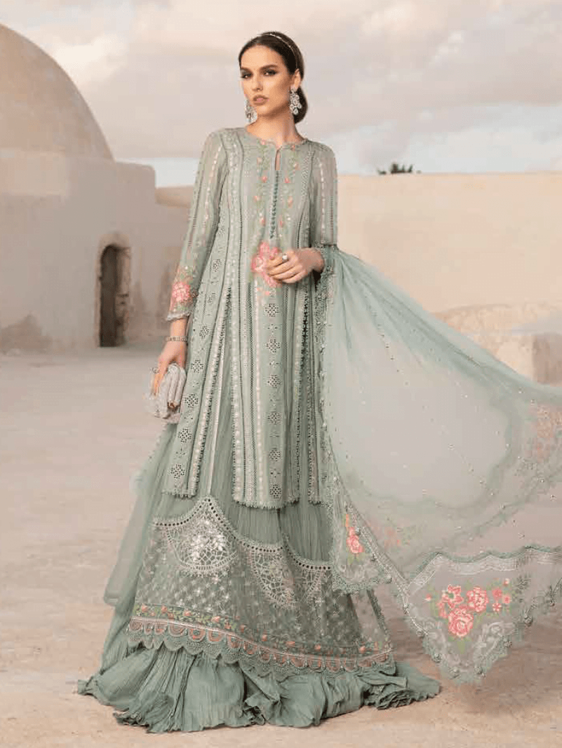 Maria.B D-2412-B Embroidered Luxury Lawn 3pc Suit Collection 2024