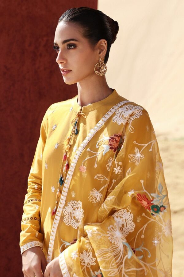 Cross Stitch Maize Ochre 3 Piece Embroidered Lawn Suit