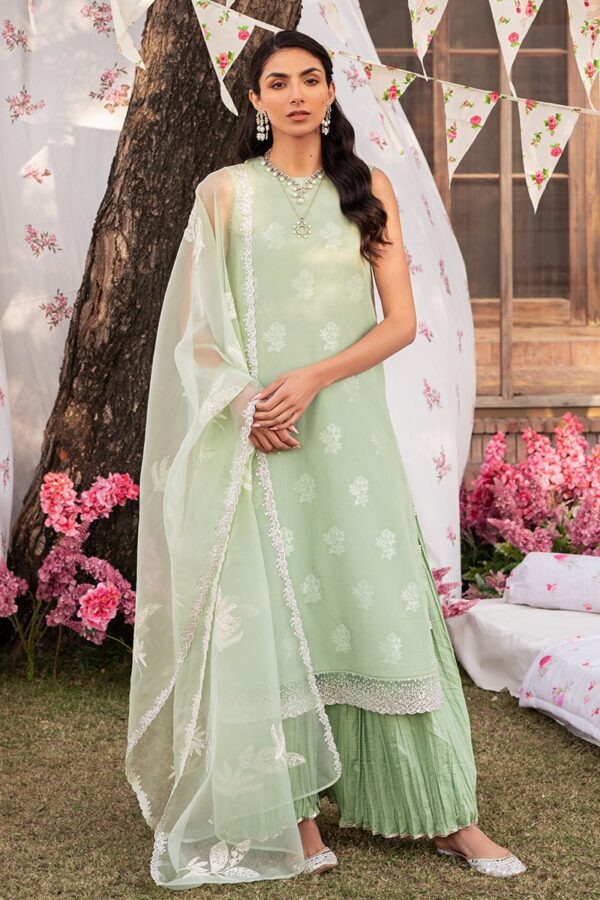 Cross Stitch Celadon Spruce 3 Piece Embroidered Jacquard Suit