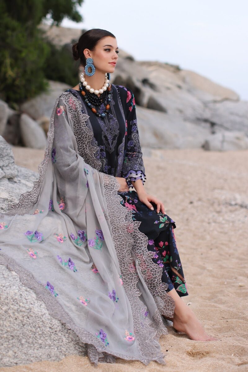 Charizma Pm4-13 3-Pc Printed Lawn Shirt With Embroidered Chiffonc