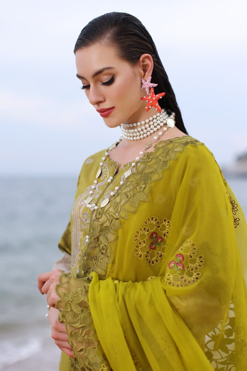 Charizma Pm4-14 3-Pc Printed Lawn Shirt With Embroidered Chiffonc