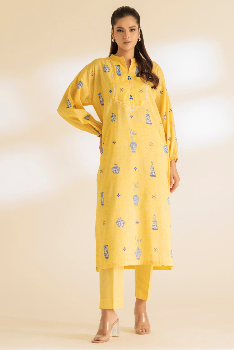 product Bonanza Satrangi Yellow Lawn 2 Piece 1s24b2p213 Co Ord Sets