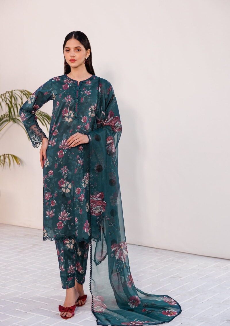 Farasha Printed Essentials Jasmine Rose Lawn Collection