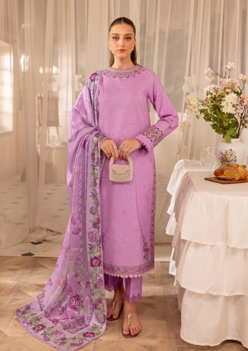 Farasha Seraya FS24 09 VOILET Lawn Collection 24