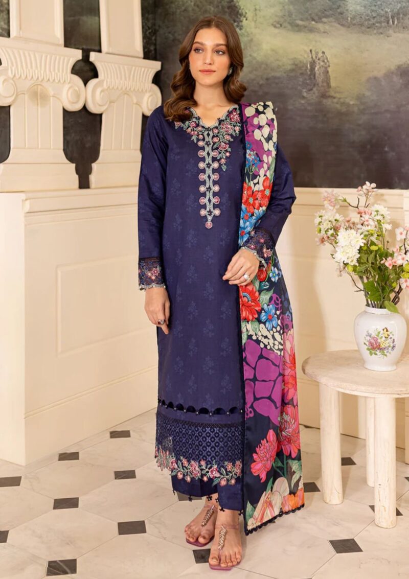 Farasha Seraya FS24 02 INDIGO Lawn Collection 24