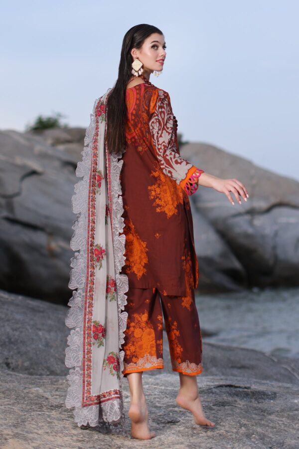 Charizma Pm4-15 3-Pc Printed Lawn Shirt With Embroidered Chiffonc