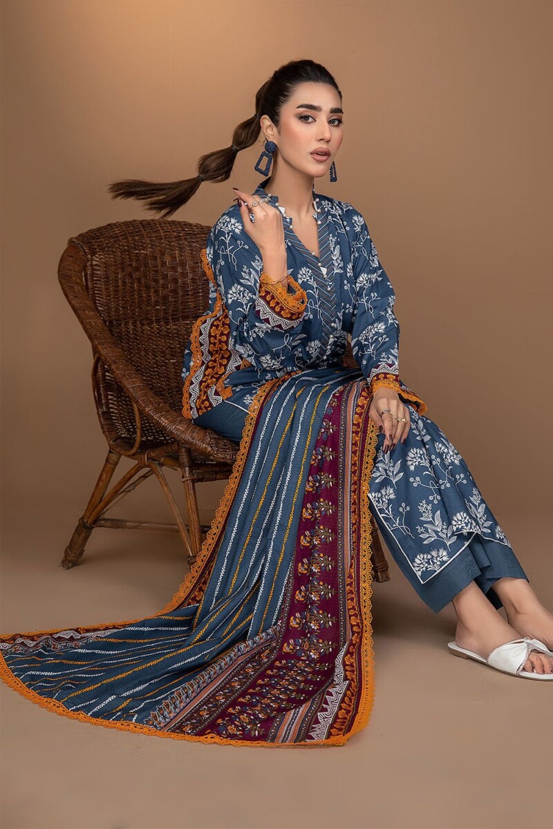 product Safwa Fine Ics-29 Printed Doria Lawn 3pc Suit Collection 2024